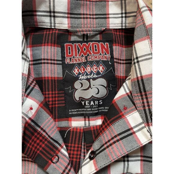 Dixxon Flannel Klock Werks 25 Year Limited Edition Red White Plaid Men’s L Snap - Picture 10 of 12